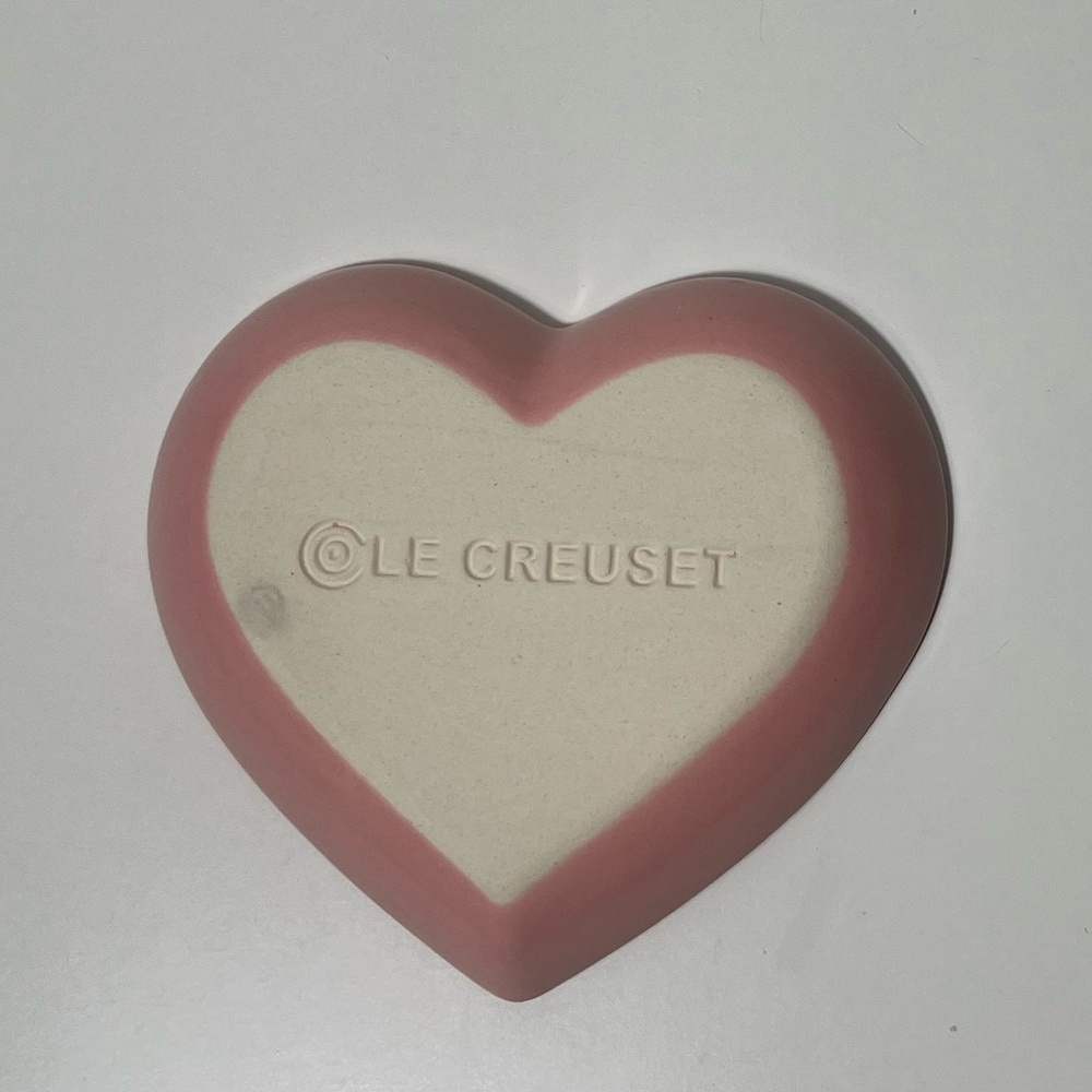 Le Creuset Stoneware Heart Shaped Trinket Dish Plate Tray Bowl - Picture 7 of 7
